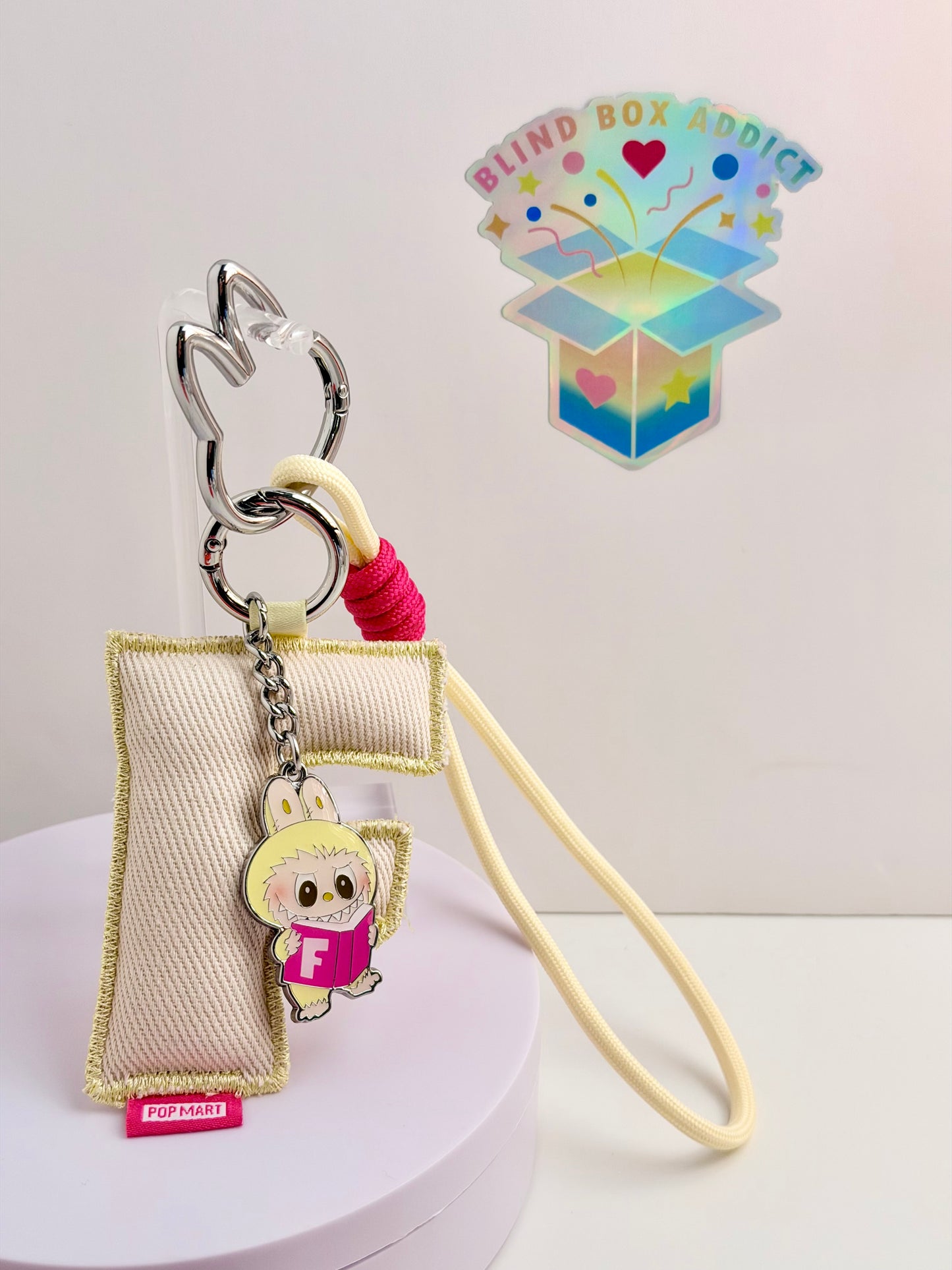 The Monsters Pin for Love Letter Pendants Series - F Letter Labubu Plush Pendant