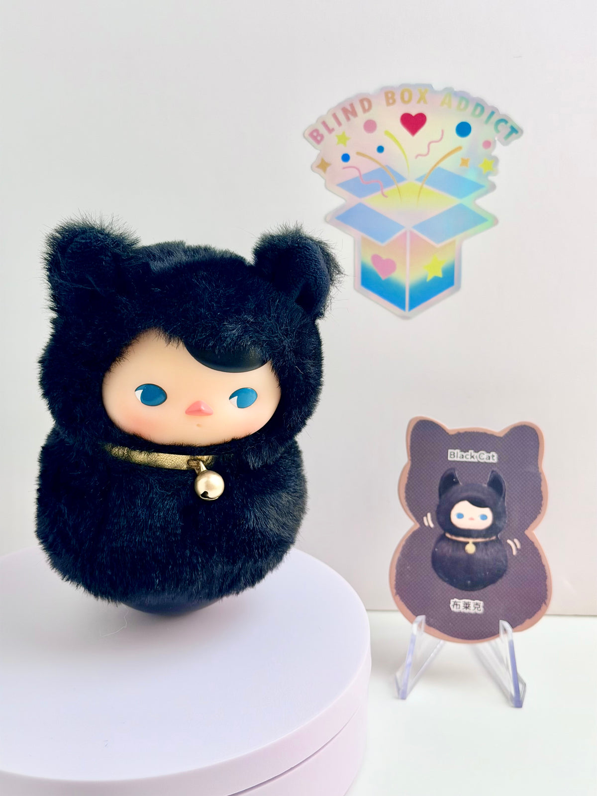 Pucky Roly-Poly Kitty Plush Series - Black Cat Vinyl Face Plush