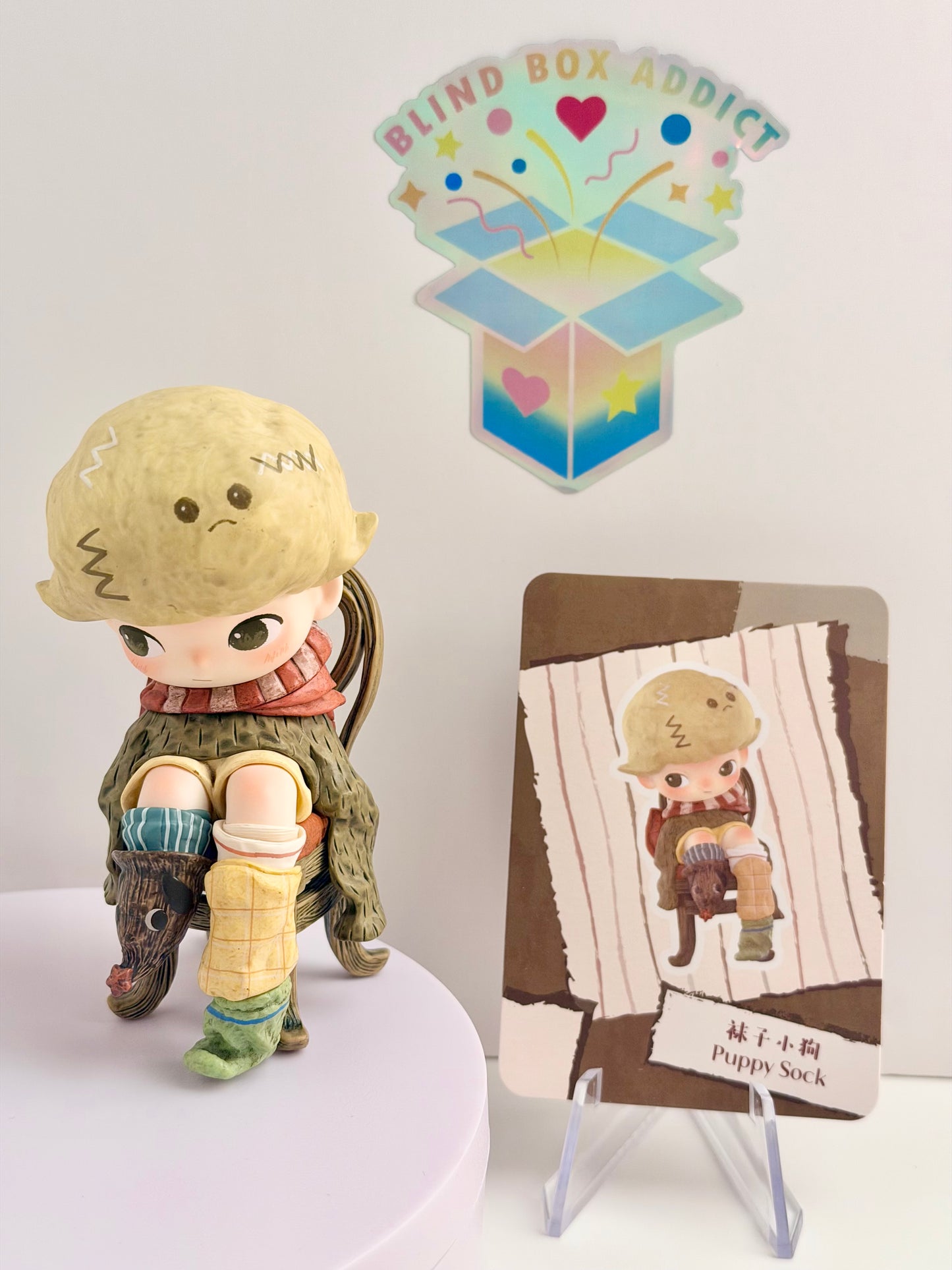 Dimoo The Missing Day Series- Puppy Sock Vinyl Figure