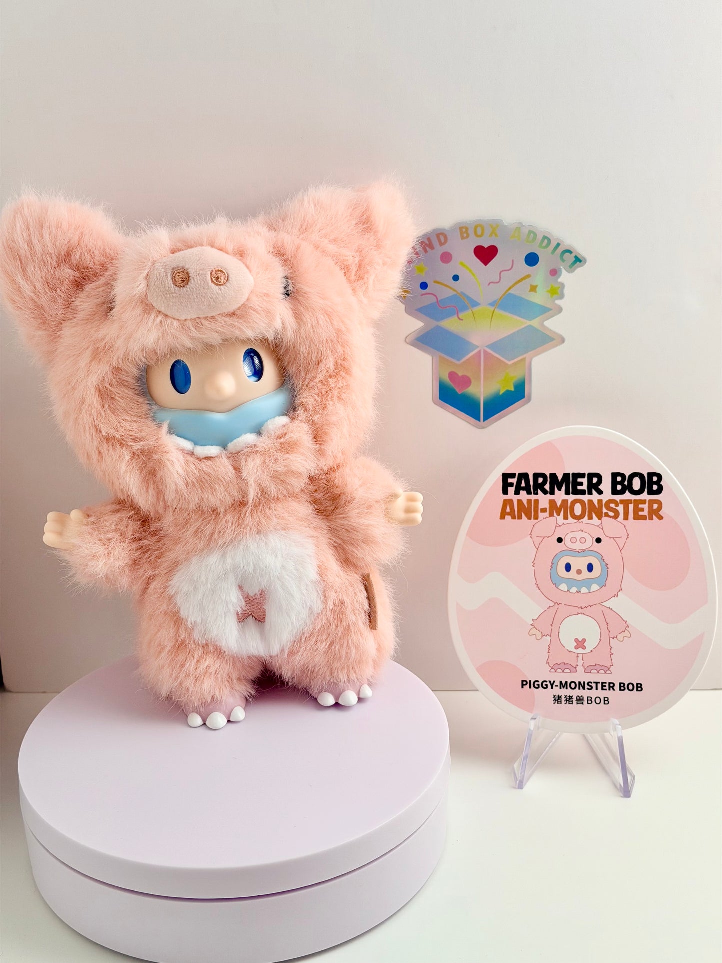 Farmer Bob Ani-Monster Series - Piggy Monster Bob Plush Pendant