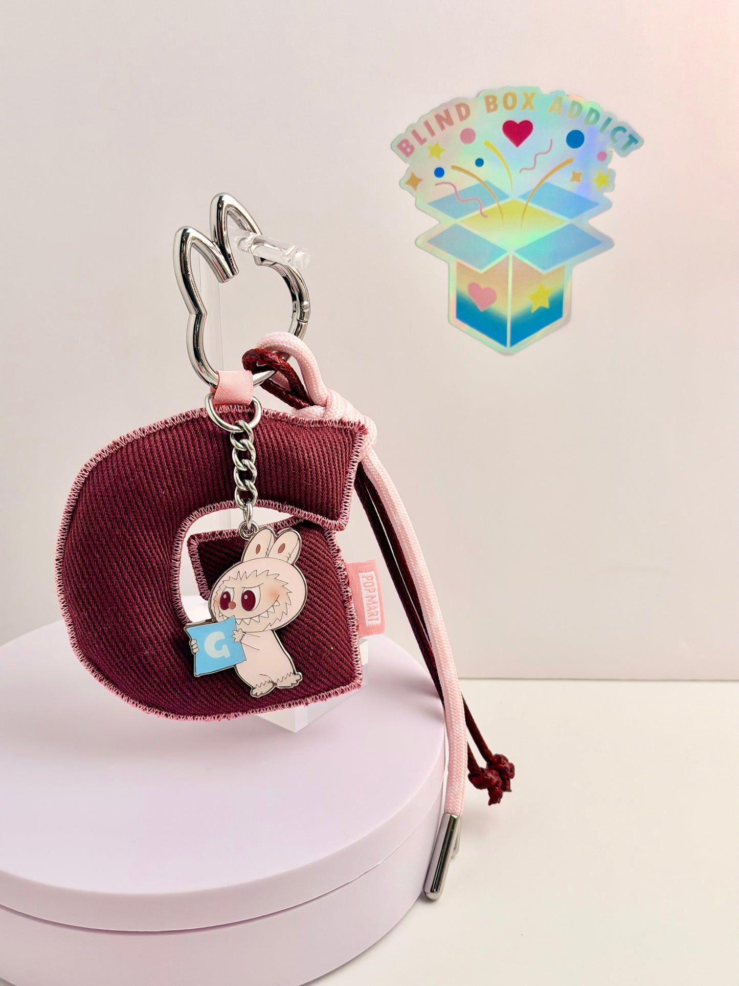 The Monsters Pin for Love Letter Pendants Series - G Letter Labubu Plush Pendant