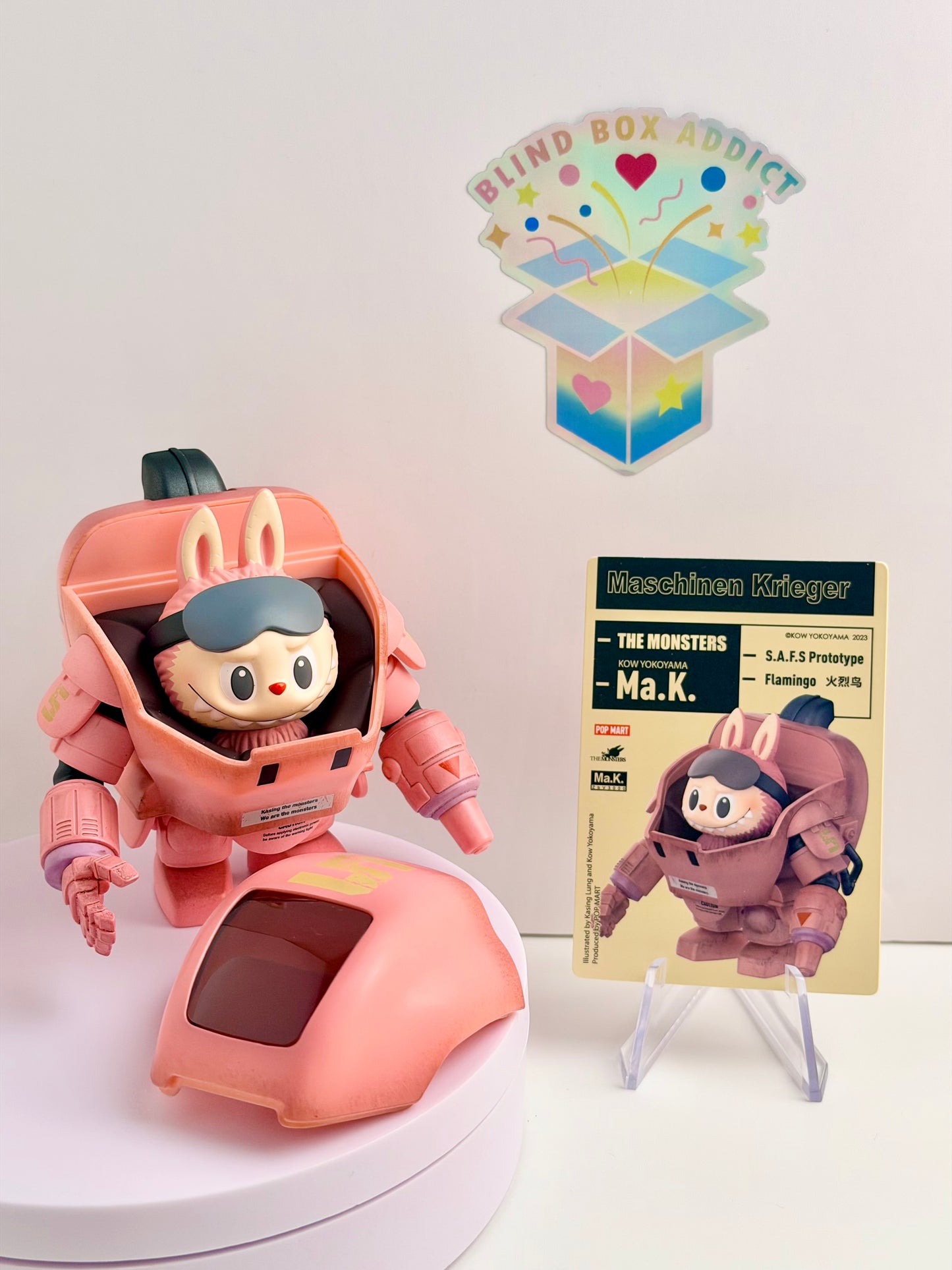 The Monsters x Kow Yokoyama Ma.K. Series - Labubu S.A.F.S Prototype - Flamingo Vinyl Figure