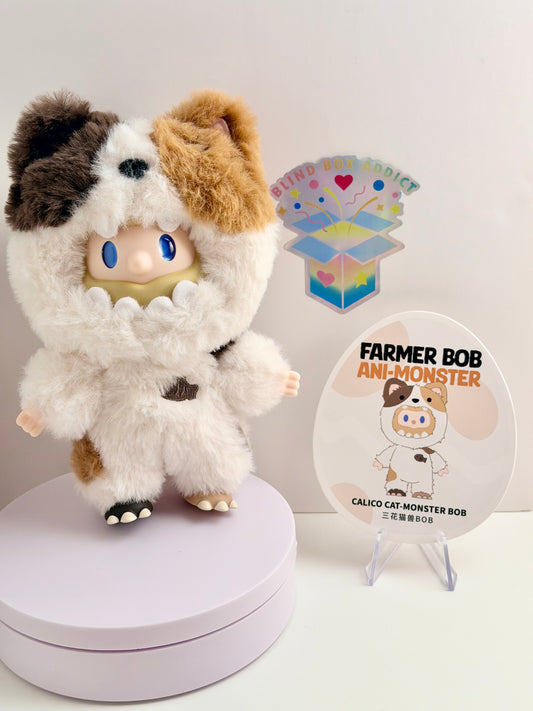 Farmer Bob Ani-Monster Series - Calico Cat Monster Bob Plush Pendant