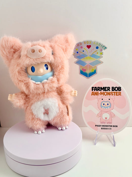 Farmer Bob Ani-Monster Series - Piggy Monster Bob Plush Pendant