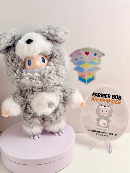 Farmer Bob Ani-Monster Series - Schnauzer Dog Monster Bob Plush Pendant