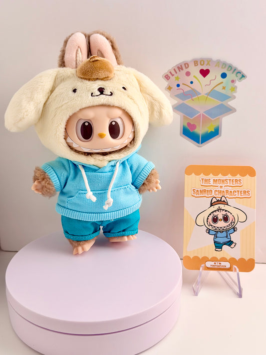 The Monsters x Hello Kitty and Friends Sanrio Series - Labubu Pompompurin Plush Pendant
