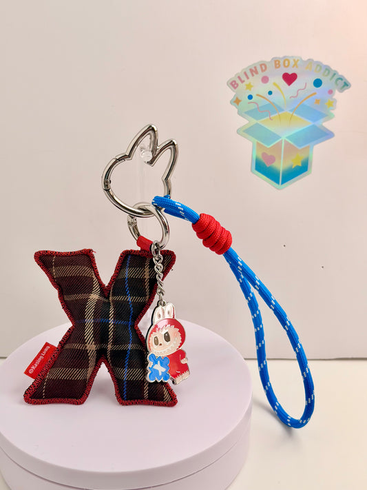 The Monsters Pin for Love Letter Pendants Series - X Letter Labubu Plush Pendant