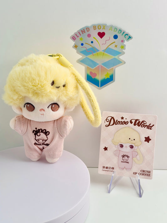 Dimoo Crush on Coffee Series - Caramel Coffee Soft Face Plush Keychain