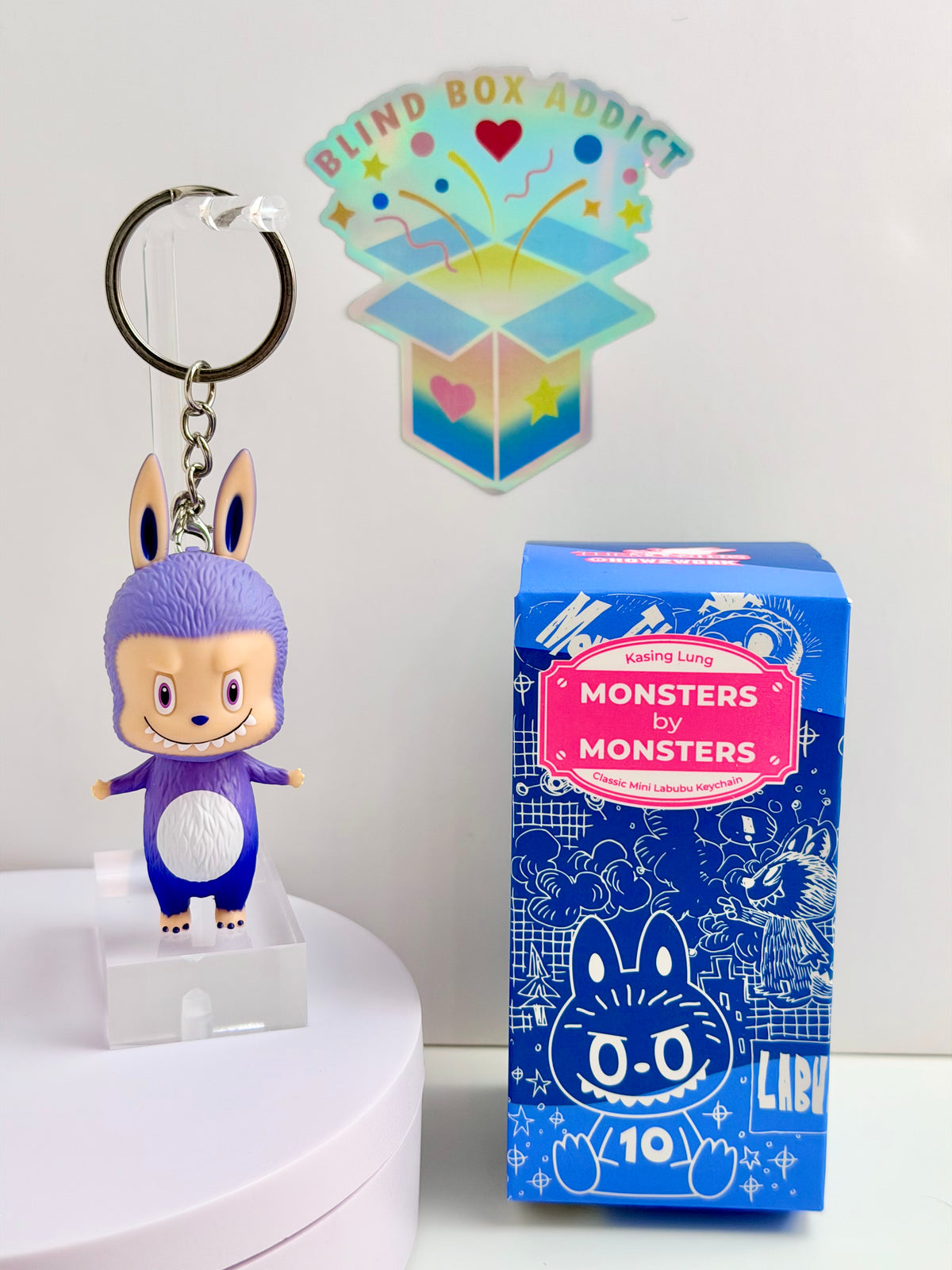 The Monsters 10th Anniversary World Tour How2Work Series - Purple Labubu Keychain
