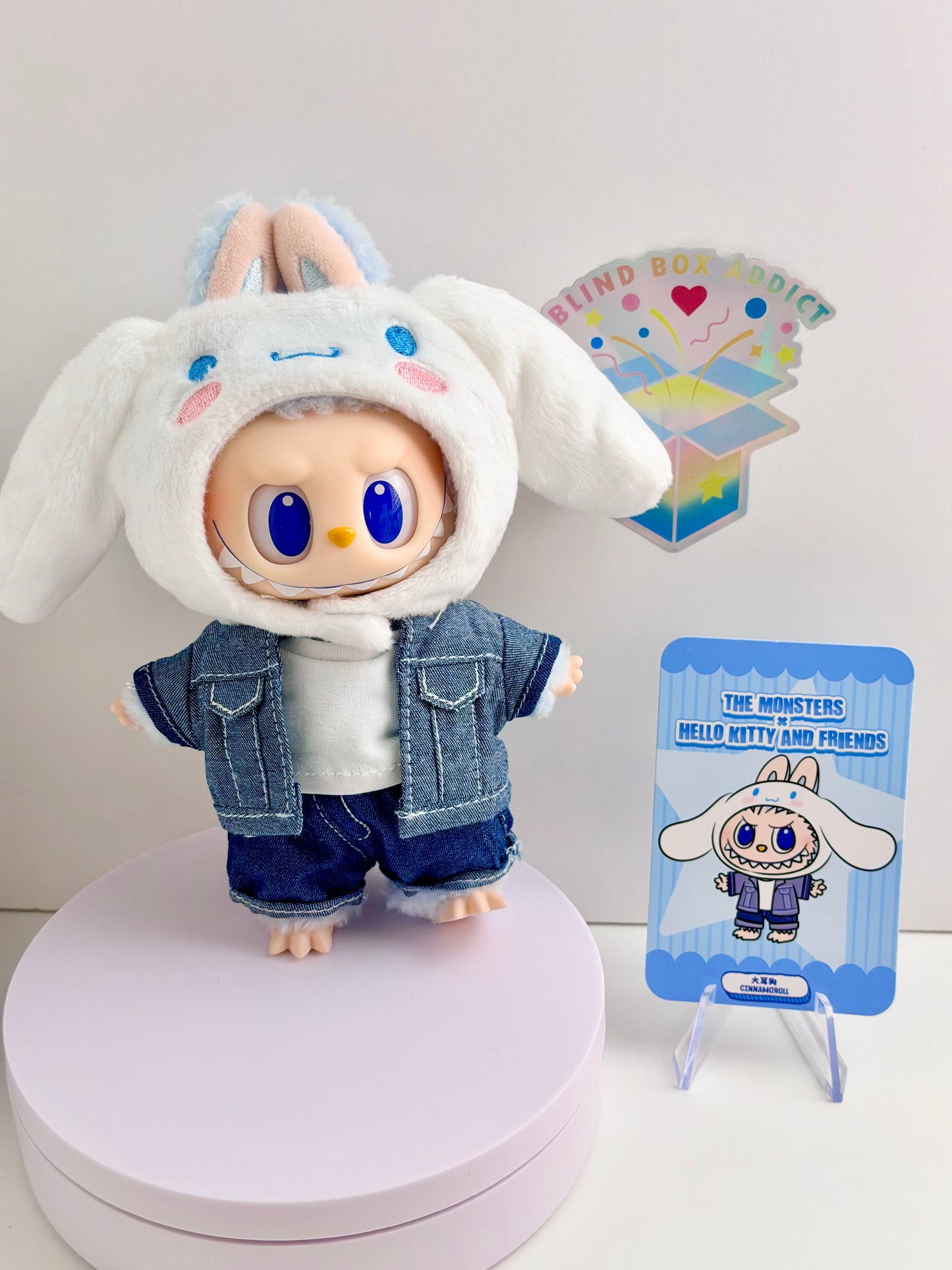 The Monsters x Hello Kitty and Friends Sanrio Series - Labubu Cinnamoroll Plush Pendant