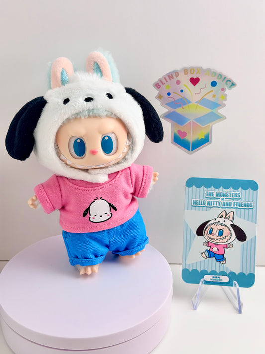 The Monsters x Hello Kitty and Friends Sanrio Series - Labubu Pochacco Plush Pendant